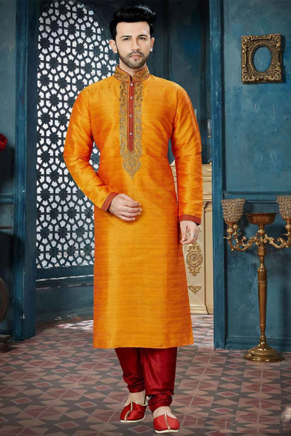 Mango Banglori Silk Mens Kurta Pajama (NMK-3823)