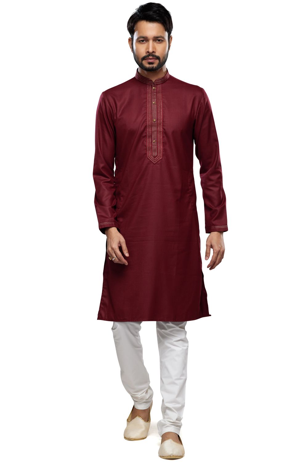 Maroon Art Silk Kurta Pajama (NMK-7494) - Nihal Fashions