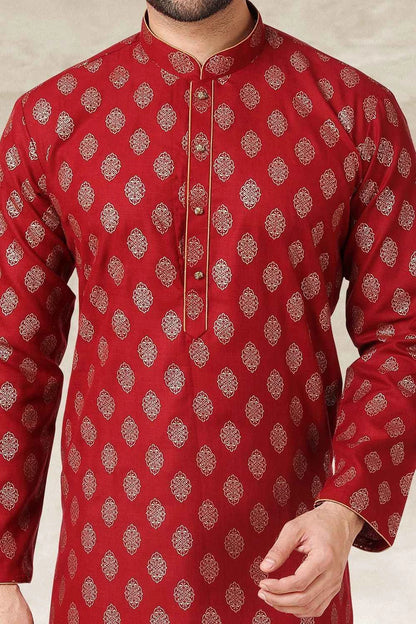 Maroon Cotton Kurta Pajama (NMK-5667)