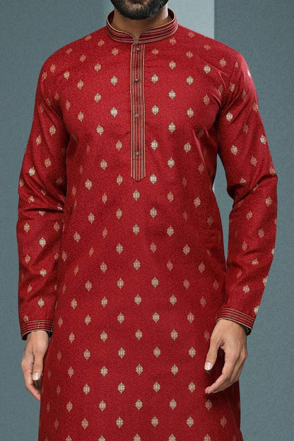Maroon Cotton Kurta Pajama (NMK-6215)