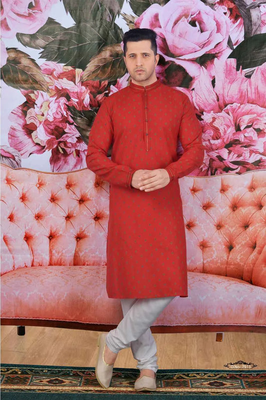 Maroon Fancy Cotton Kurta Pajama(NMK-4610)