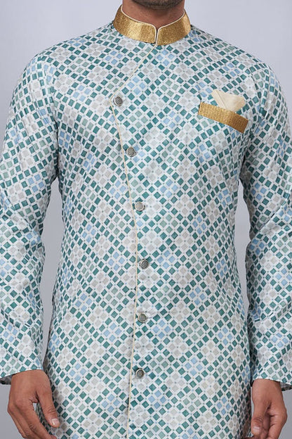 Multicoloured Cotton Printed Indo Western for Men (NMK-6936) - Nihal Fashions