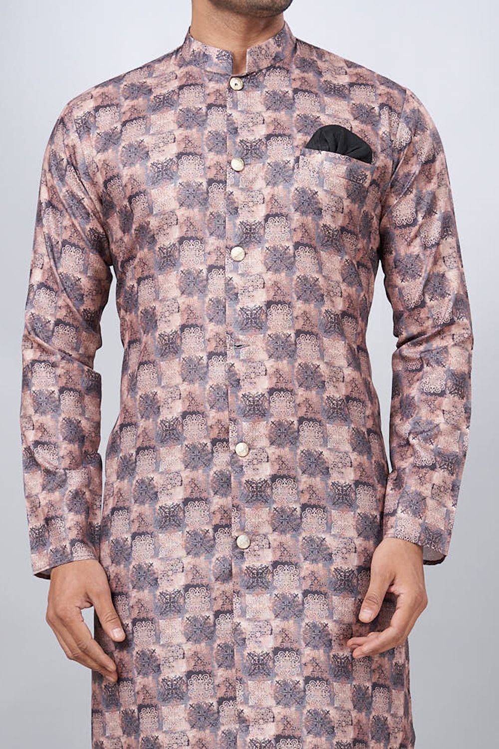 Multicoloured Cotton Printed Indo Western Kurta (NMK-6943) - Nihal Fashions