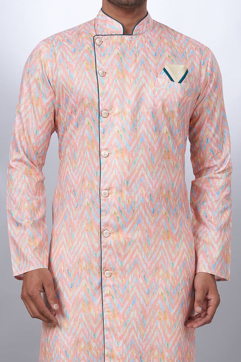 Multicoloured Cotton Printed Mens Indo Western (NMK-6933) - Nihal Fashions