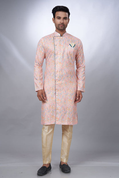 Multicoloured Cotton Printed Mens Indo Western (NMK-6933) - Nihal Fashions