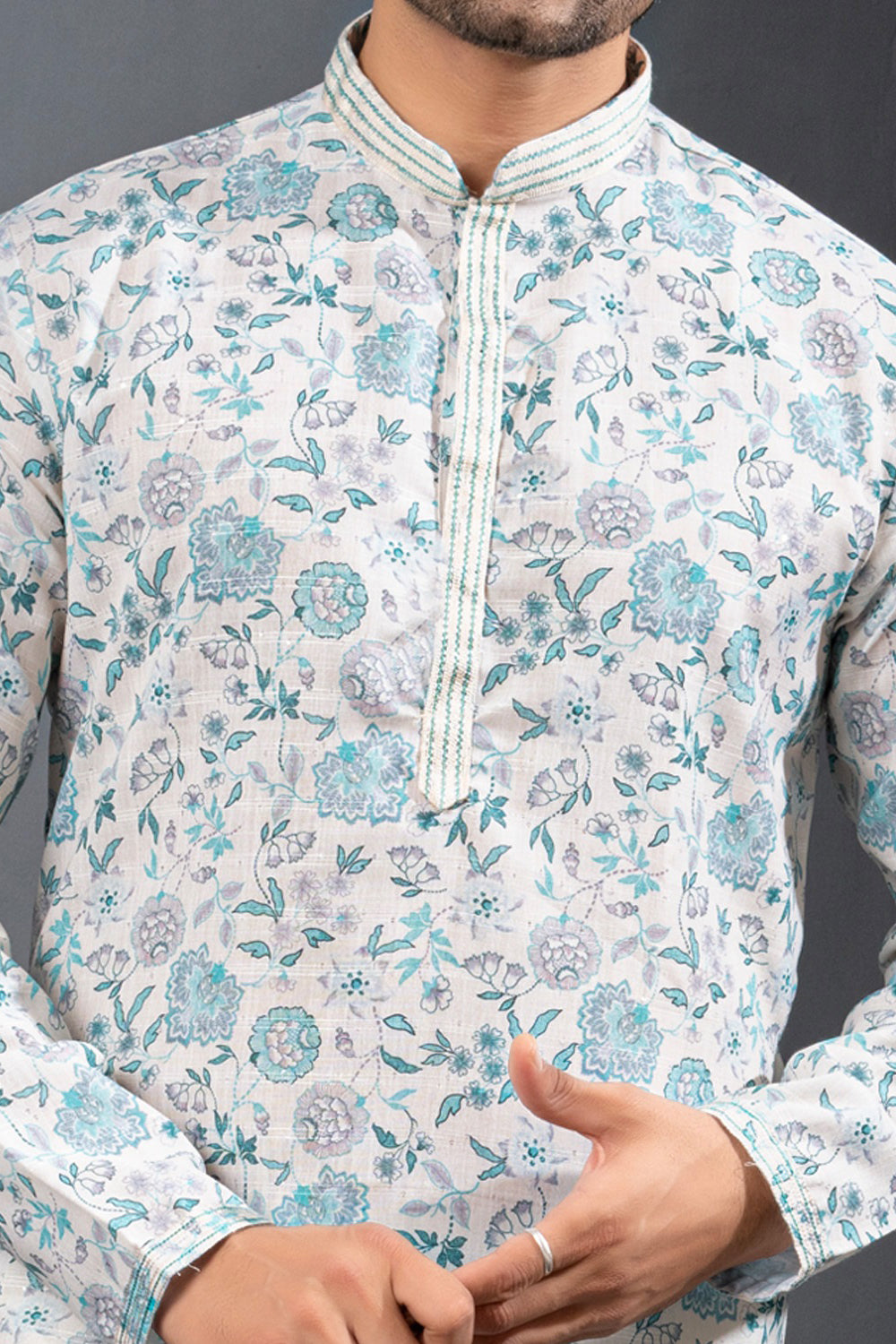 Multicoloured Cotton Silk Kurta Pajama (NMK-8776) - Nihal Fashions