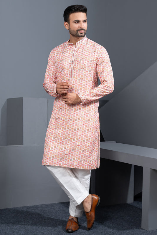 Multicoloured Printed Cotton Silk Kurtas (NMK-8763) - Nihal Fashions