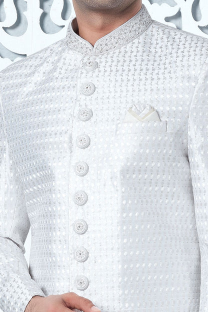 Off White Art Silk Indo Western (NMK-7697) - Nihal Fashions