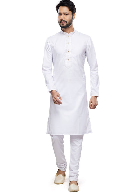 Off White Art Silk Kurta Pajama (NMK-7488) - Nihal Fashions