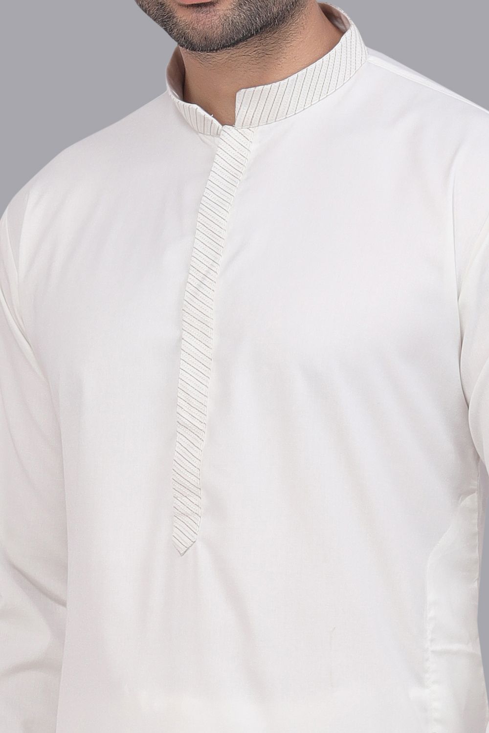 Off White Art Silk Kurta Pajama (NMK-7510) - Nihal Fashions