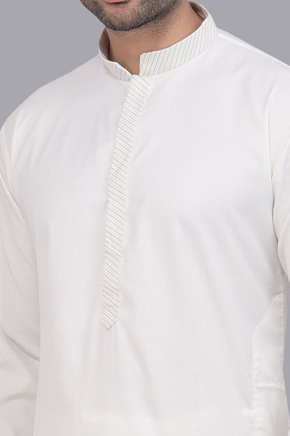Off White Art Silk Kurta Pajama (NMK-7510) - Nihal Fashions