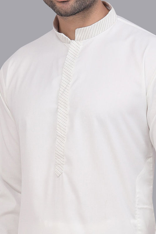Off White Art Silk Kurta Pajama (NMK-7510) - Nihal Fashions