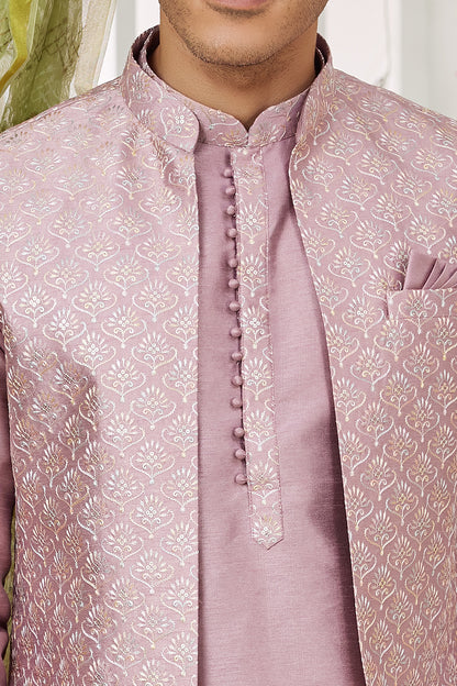 Onion Art Silk 3 piece Jacket Set (NMK-7970) - Nihal Fashions
