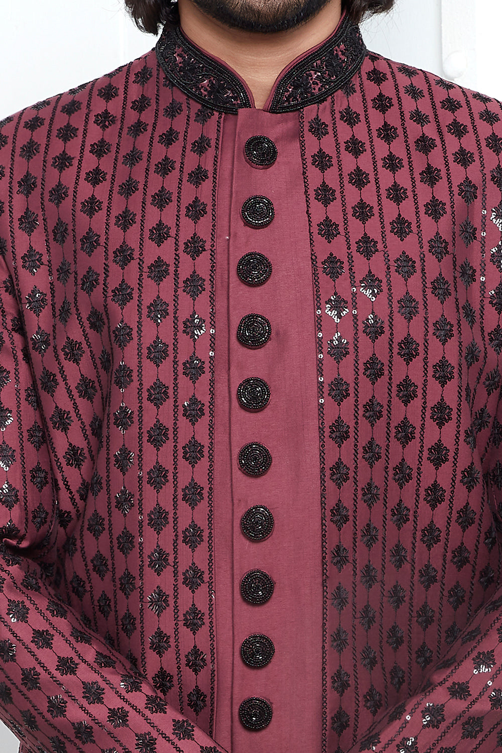 Onion Pink Art Silk 3 piece attached Jacket Set (NMK-7872) - Nihal Fashions