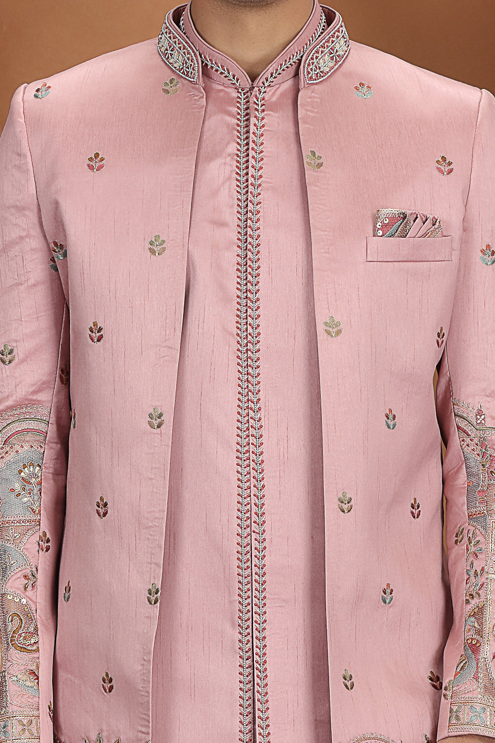 Onion Pink Art Silk 3 piece Indo Western (NMK-8628) - Nihal Fashions