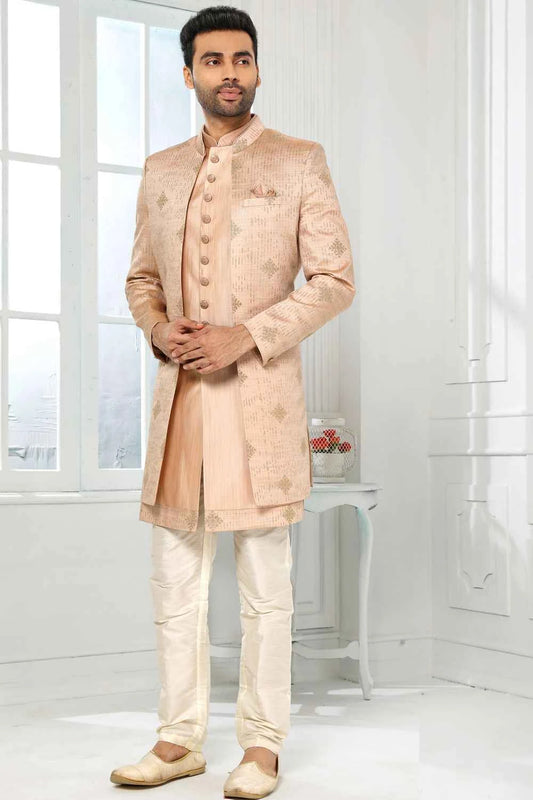 Onion Pink Art Silk Indo Western (NMK-6283)