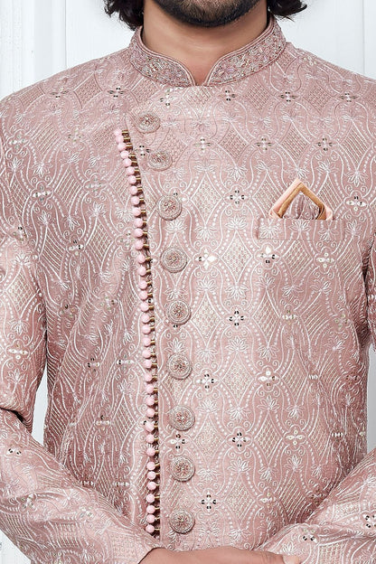 Onion Pink Art Silk Indo Western (NMK-7693) - Nihal Fashions