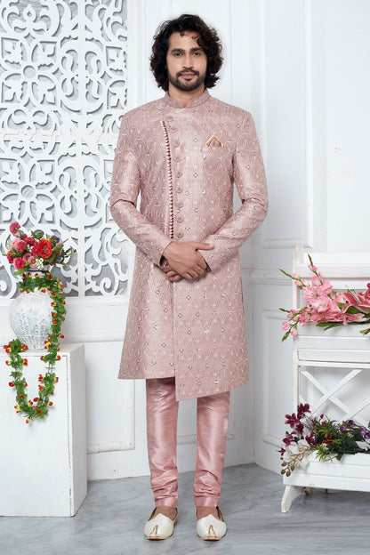 Onion Pink Art Silk Indo Western (NMK-7693) - Nihal Fashions