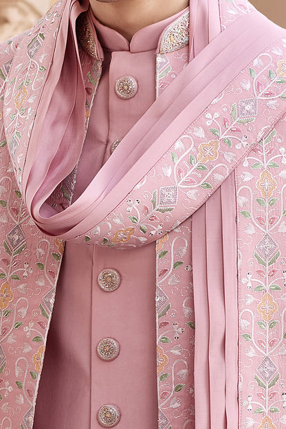 Onion Pink Art Silk Indo Western (NMK-8196) - Nihal Fashions