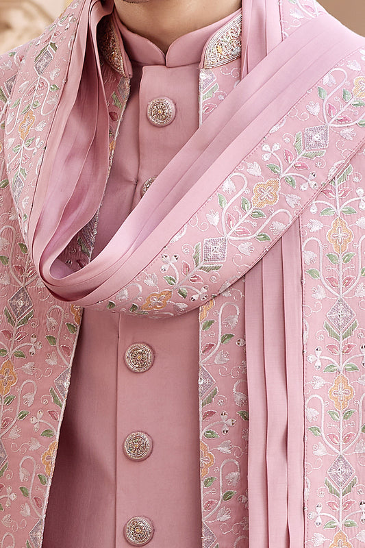 Onion Pink Art Silk Indo Western (NMK-8196) - Nihal Fashions