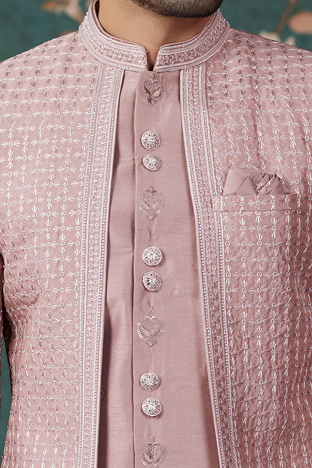Onion Pink Art Silk Indo Western (NMK-8243) - Nihal Fashions
