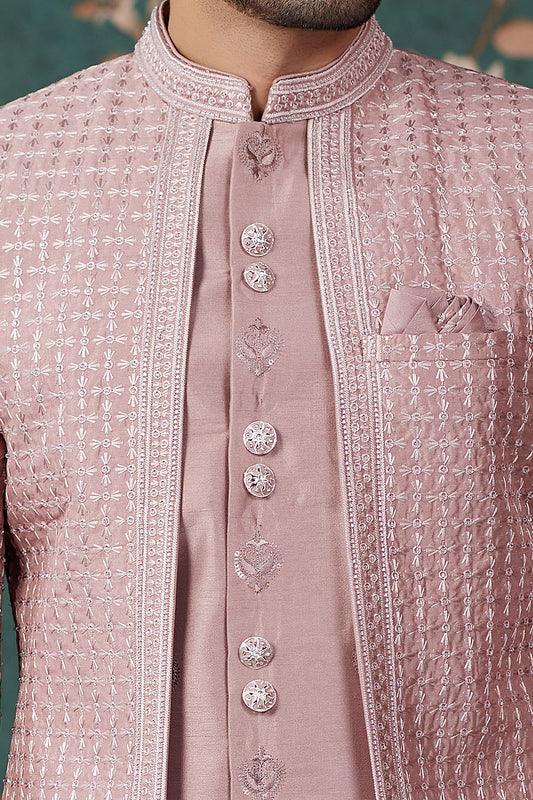 Onion Pink Art Silk Indo Western (NMK-8243) - Nihal Fashions