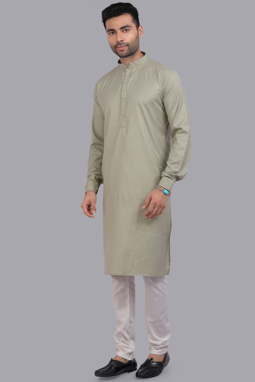 Pastel Green Art Silk Kurta Pajama (NMK-7508) - Nihal Fashions