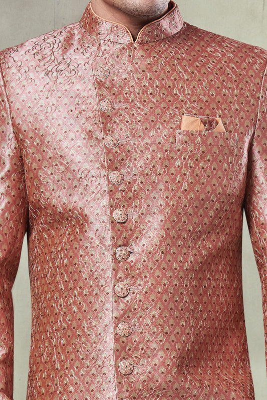 Peach Art Silk Indo Western (NMK-8422) - Nihal Fashions