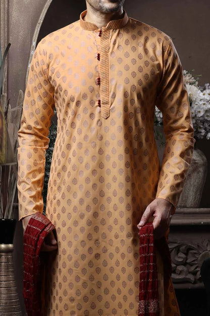 Peach Silk Casual Kurta Pajama (NMK-6087)