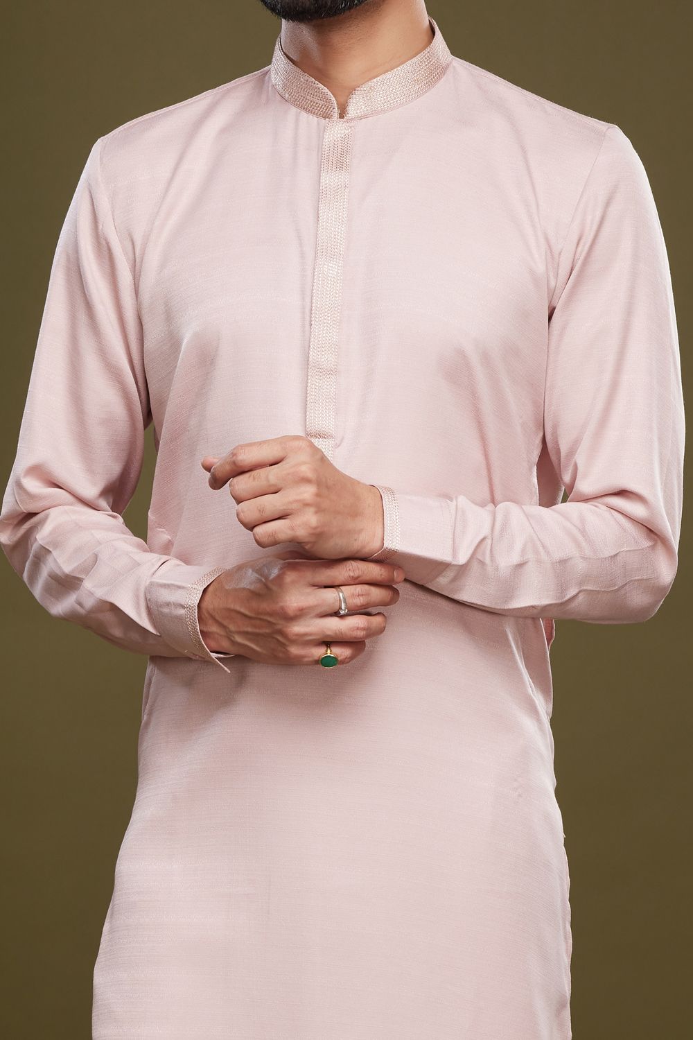 Pink Art Banarasi Silk Kurta Pajama (NMK-7078) - Nihal Fashions