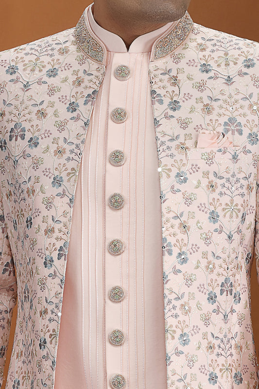 Pink Art Silk 3 piece Indo Western (NMK-8642) - Nihal Fashions