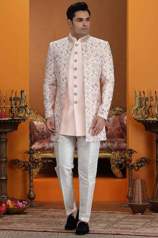 Pink Art Silk 3 piece Indo Western (NMK-8642) - Nihal Fashions