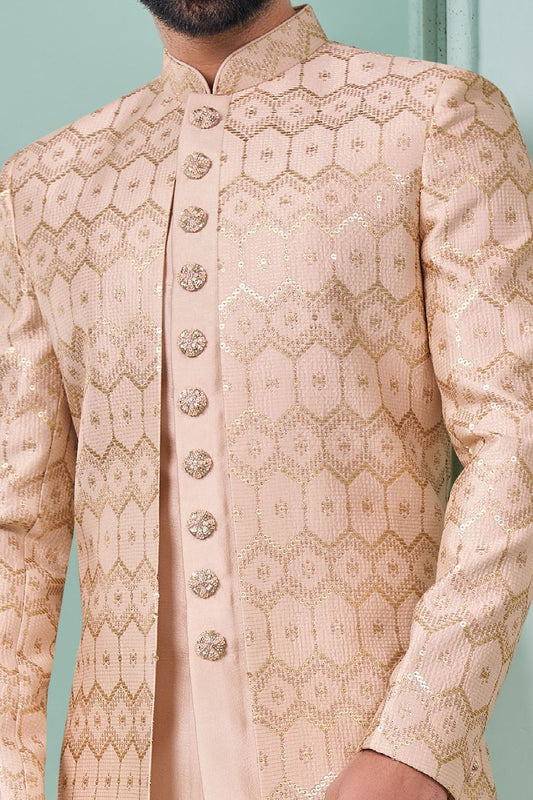 Pink Embroidered Art Silk Indo Western (NMK-7659) - Nihal Fashions