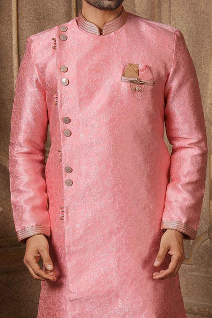 Pink Jaquard Indo Western for Mens (NMK-5311)