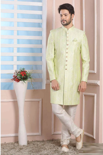 Pista Green Art Silk Indo Western (NMK-6198)