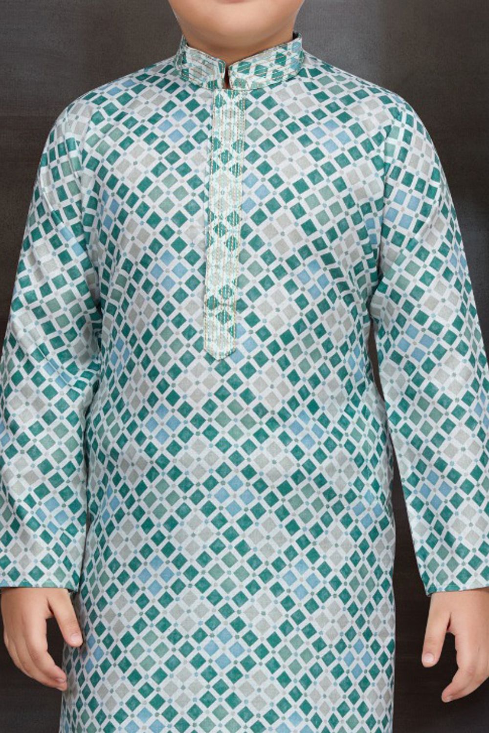 Printed Multicoloured Cotton Boys Kurta Pajama (NKK-791) - Nihal Fashions
