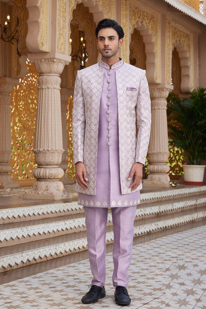 Purple Art Silk Indo Western (NMK-8202) - Nihal Fashions