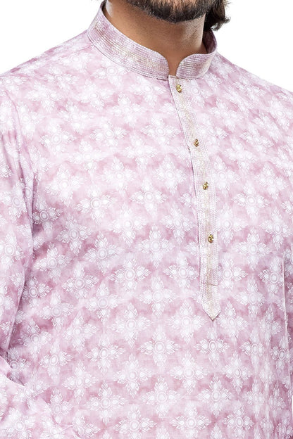 Purple Cotton Digital Printed Kurta (NMK-7478) - Nihal Fashions