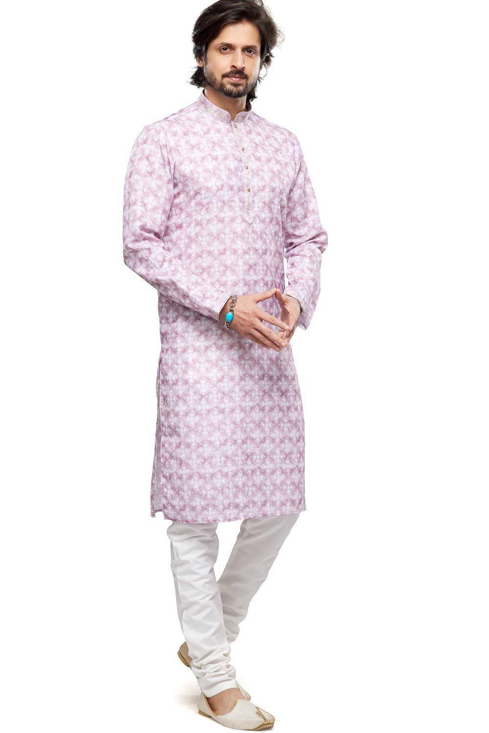 Purple Cotton Digital Printed Kurta (NMK-7478) - Nihal Fashions