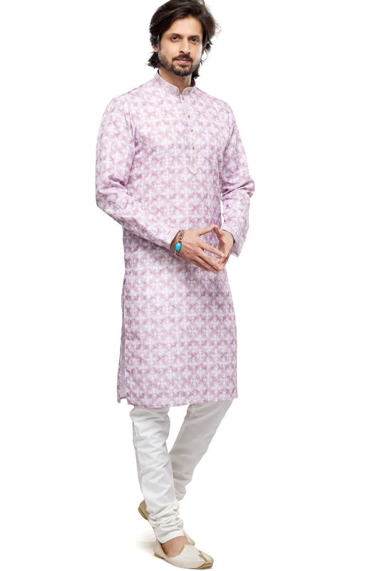 Purple Cotton Digital Printed Kurta (NMK-7478) - Nihal Fashions