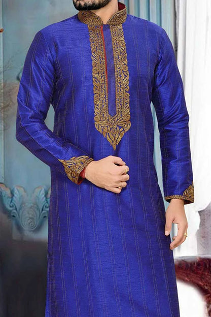 Royal Blue Art Silk Kurta Pajama (NMK-2654)