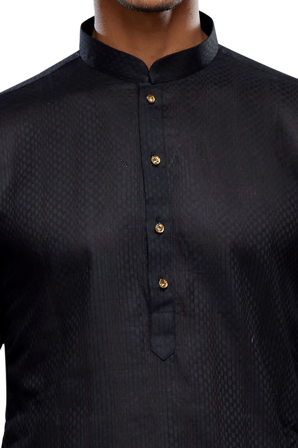 Self Printed Black Art Silk Kurta Pajama (NMK-7503) - Nihal Fashions