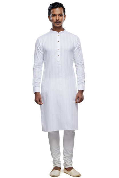 Self Printed Off White Art Silk Kurta Pajama (NMK-7499) - Nihal Fashions