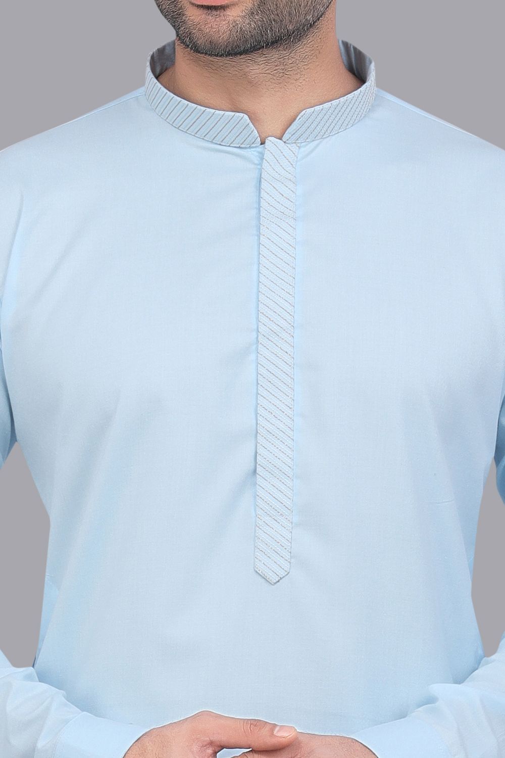 Sky Blue Art Silk Kurta Pajama (NMK-7506) - Nihal Fashions