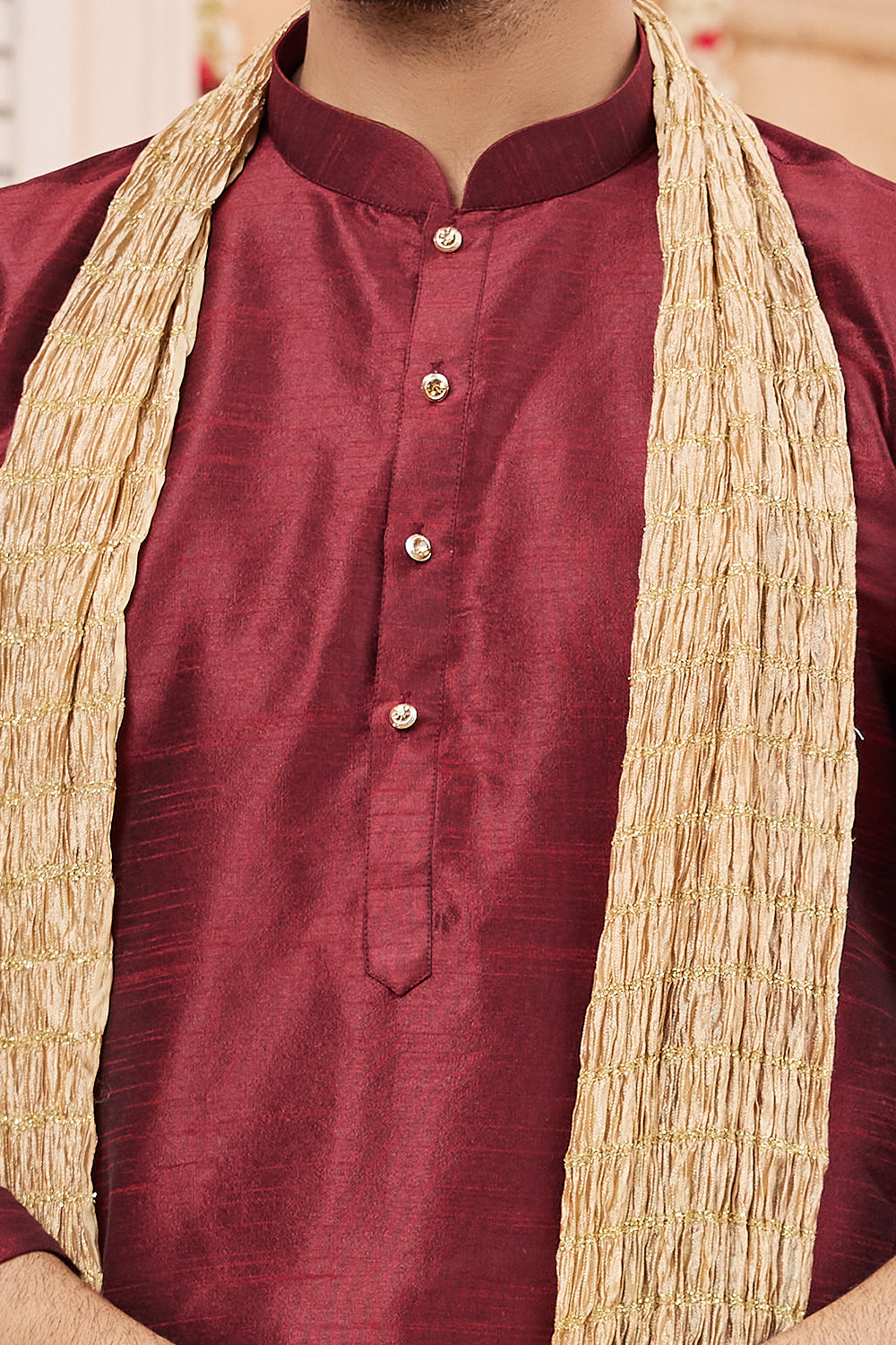 Wine Art Silk Casual Kurta Pajama (NMK-7961) - Nihal Fashions