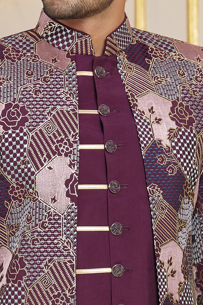 Wine Art Silk Indo Western (NMK-8270) - Nihal Fashions