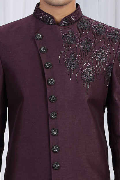 Wine Art Silk Indo Western (NMK-8683) - Nihal Fashions