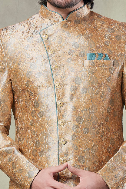 Yellow Art Silk Indo Western (NMK-8423) - Nihal Fashions