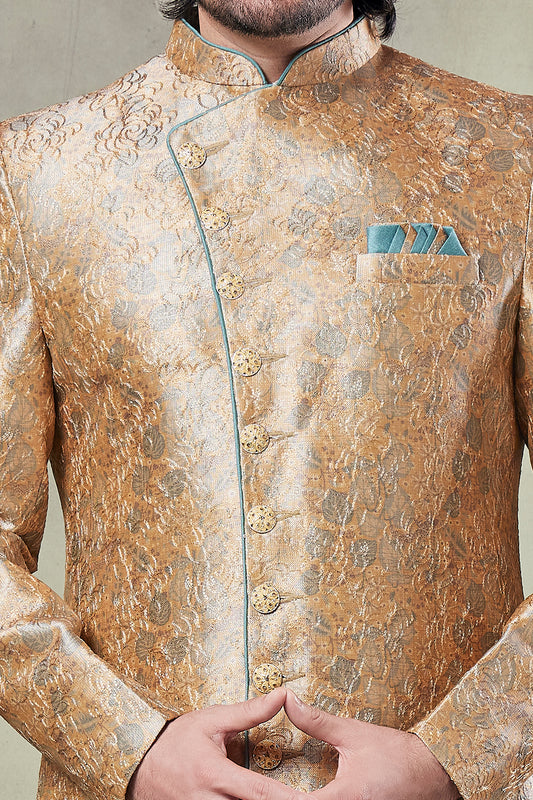Yellow Art Silk Indo Western (NMK-8423) - Nihal Fashions