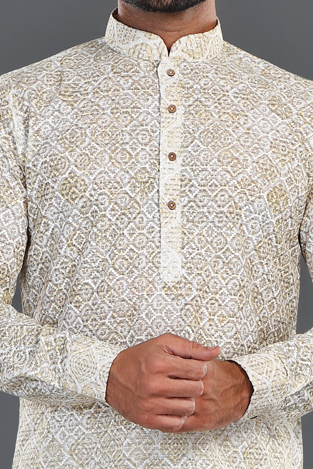 Yellow Cotton Kurta Pajama (NMK-8131) - Nihal Fashions